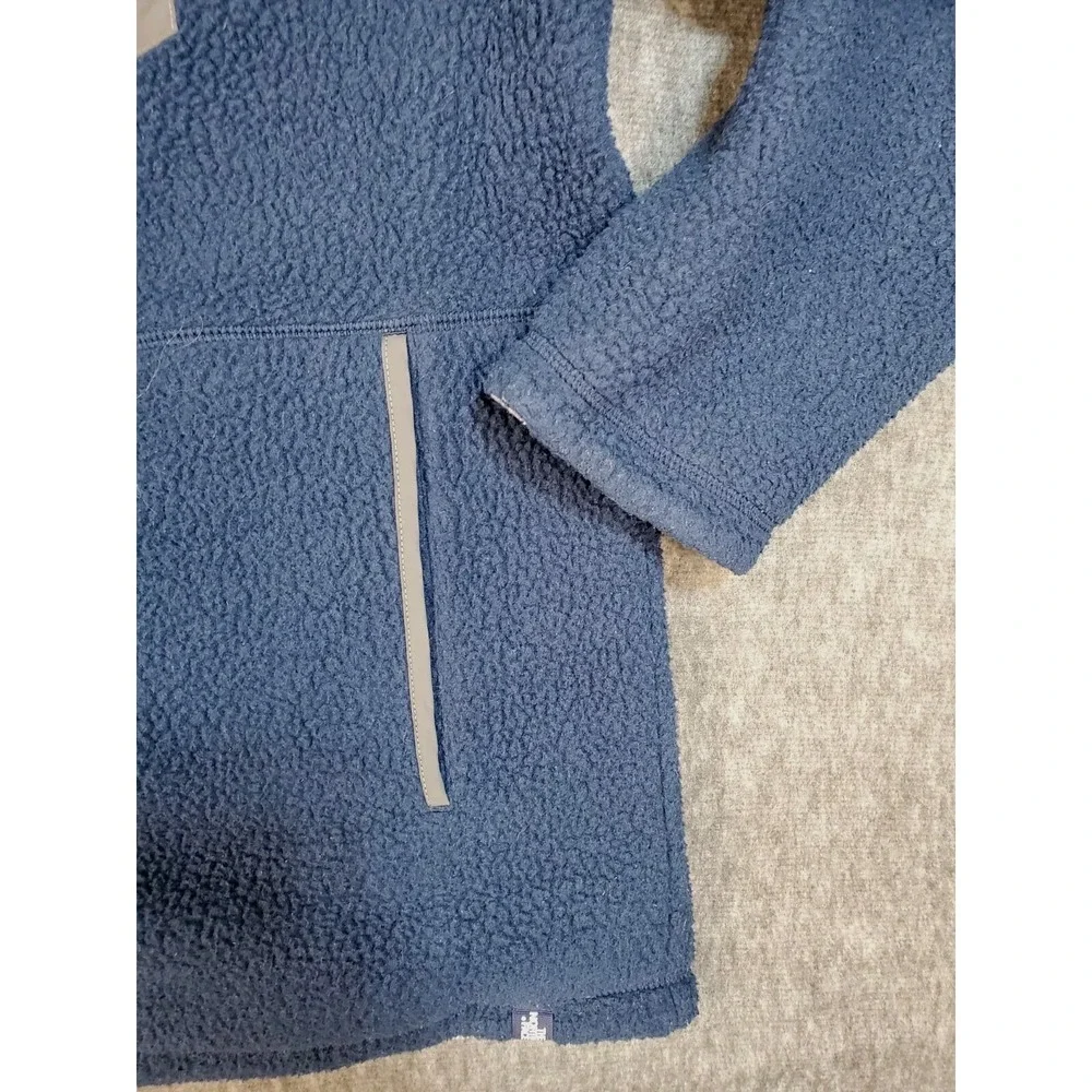 The North Face Jacket Mens XL Reversible Brantley Fleece Sherpa Hooded Blue Gray